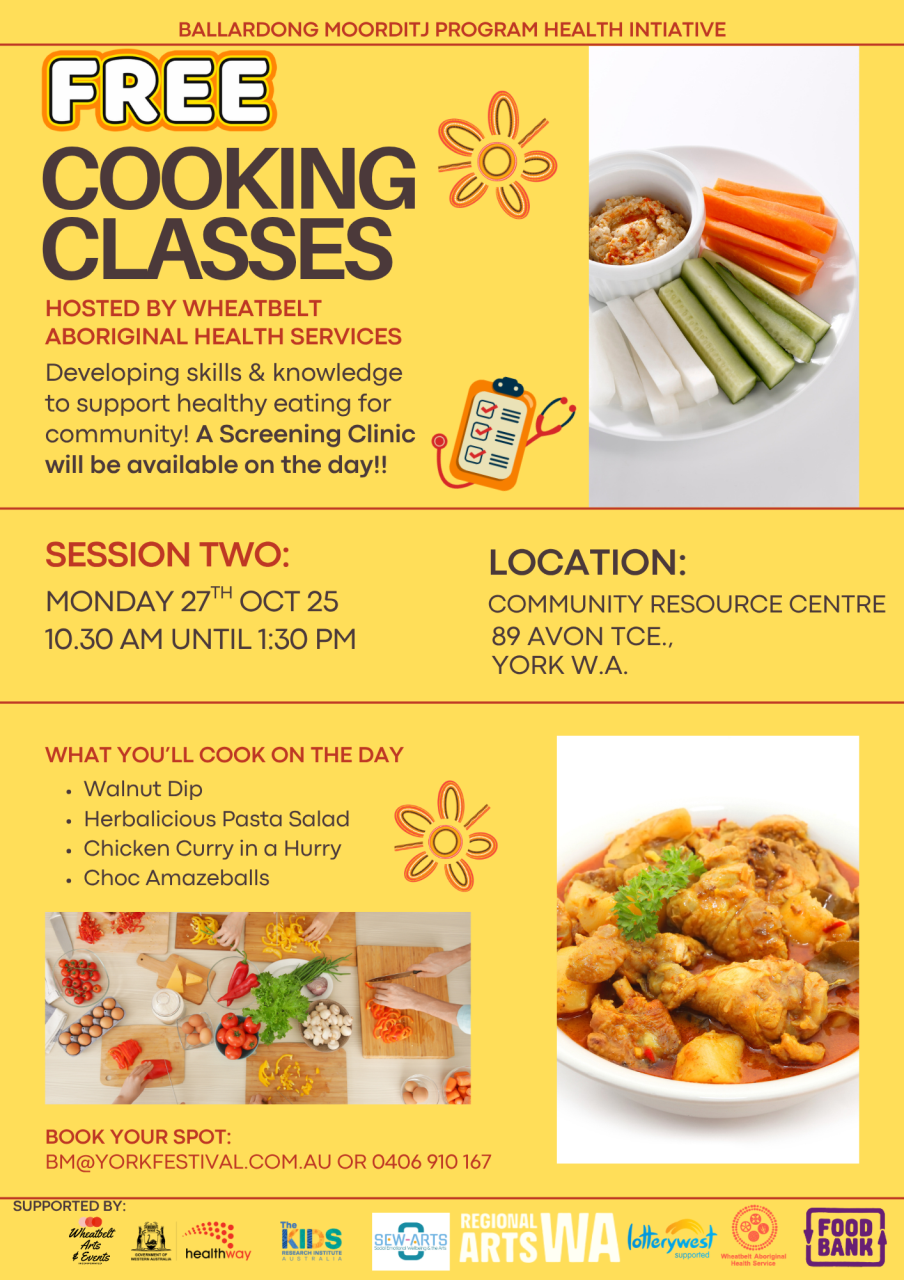 Foodbank Nom Cooking Classes presented by Wheatbelt Aboriginal Health