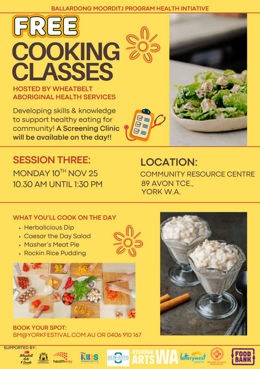 Foodbank Nom Cooking Classes presented by Wheatbelt Aboriginal Health