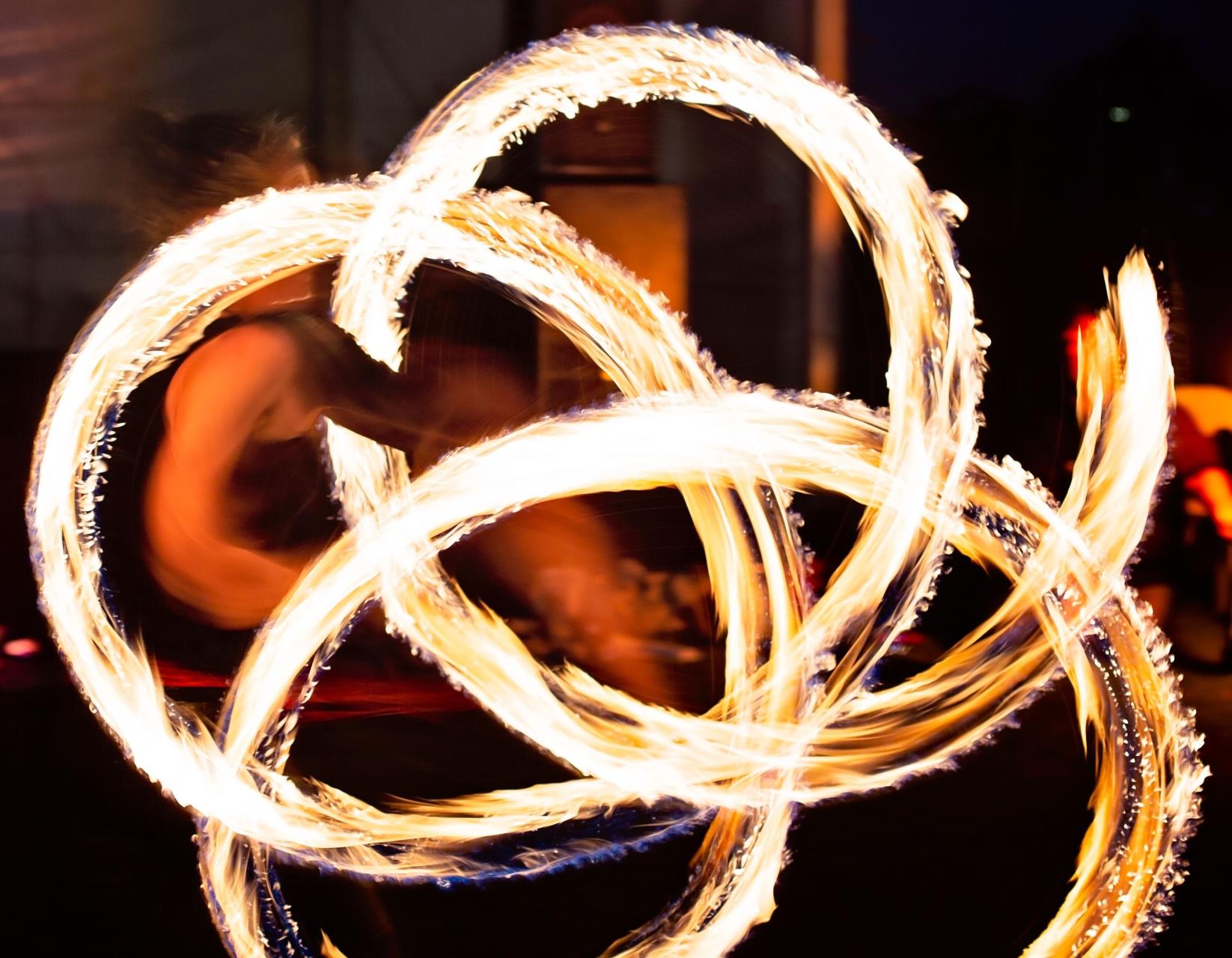 YORKids Event - Lightning Cat - fire twirling show - Peace Park